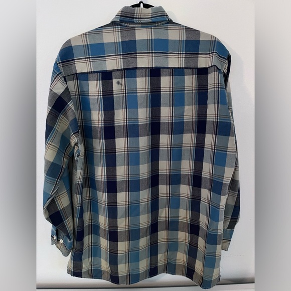 Dickies Button Up Vintage Work Shirt Plaid Blue and Brown Vintage Dickies - Picture 4 of 9